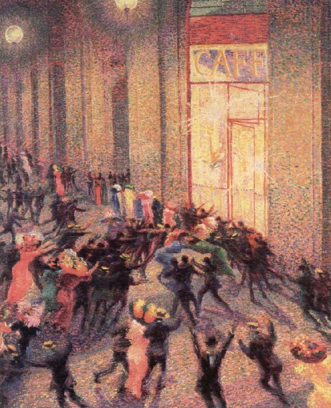 Umberto Boccioni a fight in the arcade Germany oil painting art